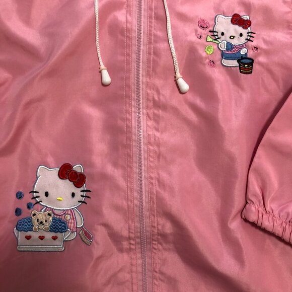 Hello Kitty Foldable Jacket Bag Reversible Lightweight Windbreaker Pink Medium - Picture 3 of 9